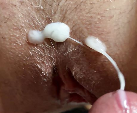 I got some sperm on my pussy. Close-up